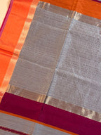 Handloom Maheshwari Plain Ganga Jamuna Saree