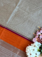 Handloom Maheshwari Plain Ganga Jamuna Saree