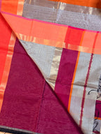 Handloom Maheshwari Plain Ganga Jamuna Saree