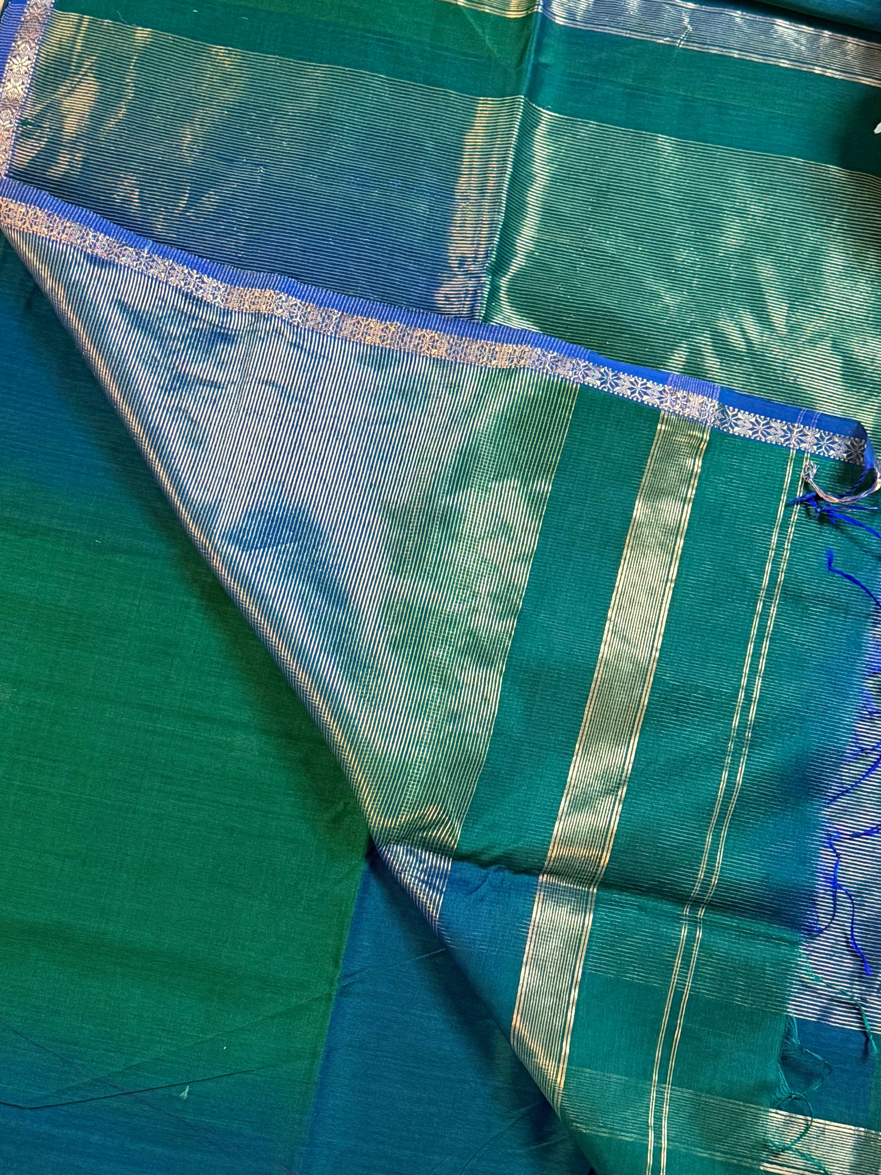 Handloom Maheshwari Line butta Saree