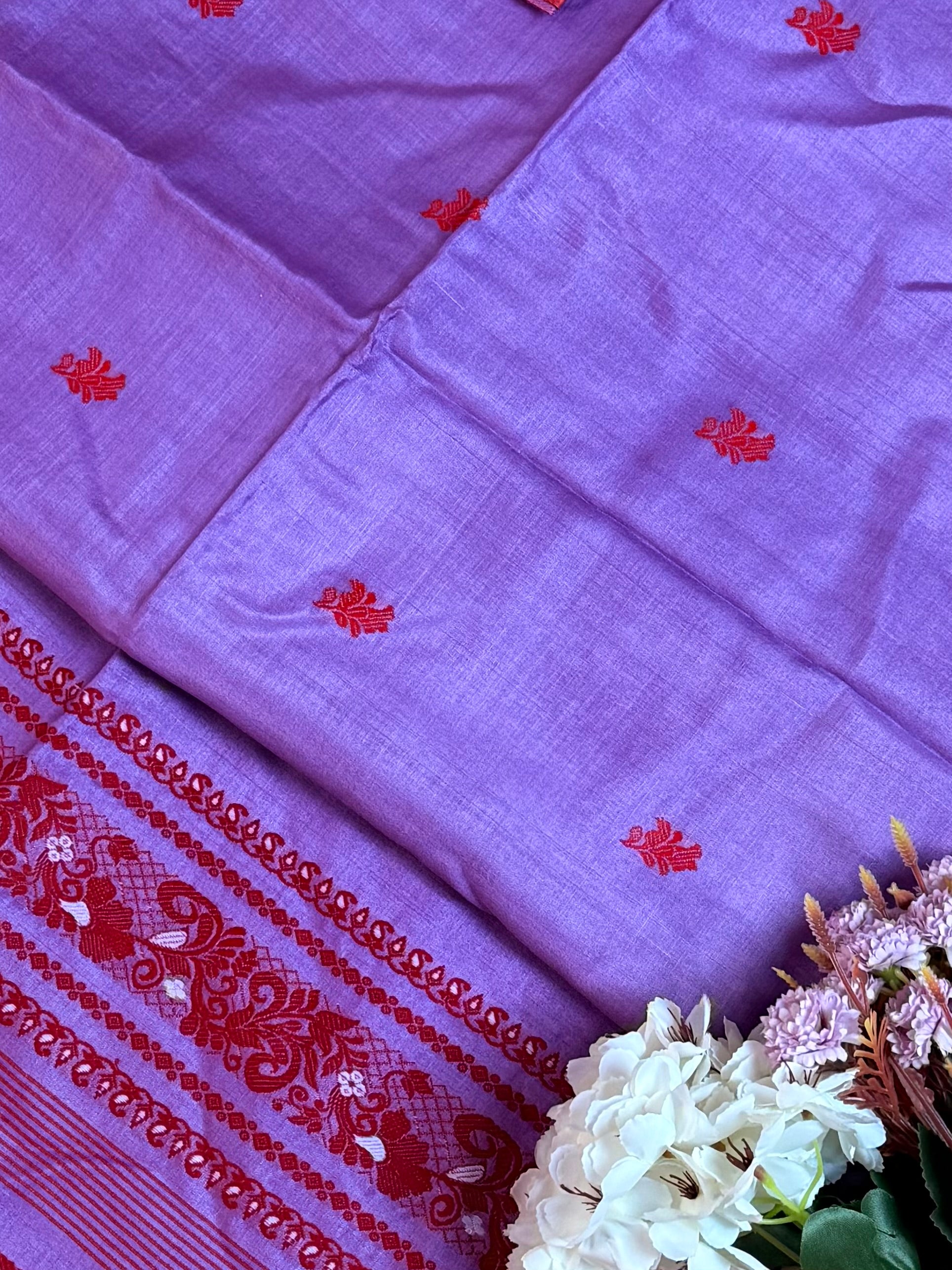 Silk Mark Certified Handloom Tussar Silk Saree with Baluchuri Work