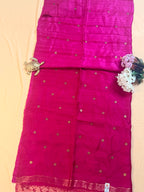 Silk Mark Certified Handloom Matka Silk Saree with Gini (Pocket Sequin) work