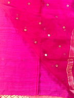 Silk Mark Certified Handloom Matka Silk Saree with Gini (Pocket Sequin) work