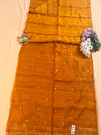 Silk Mark Certified Handloom Matka Silk Saree with Gini (Pocket Sequin) work