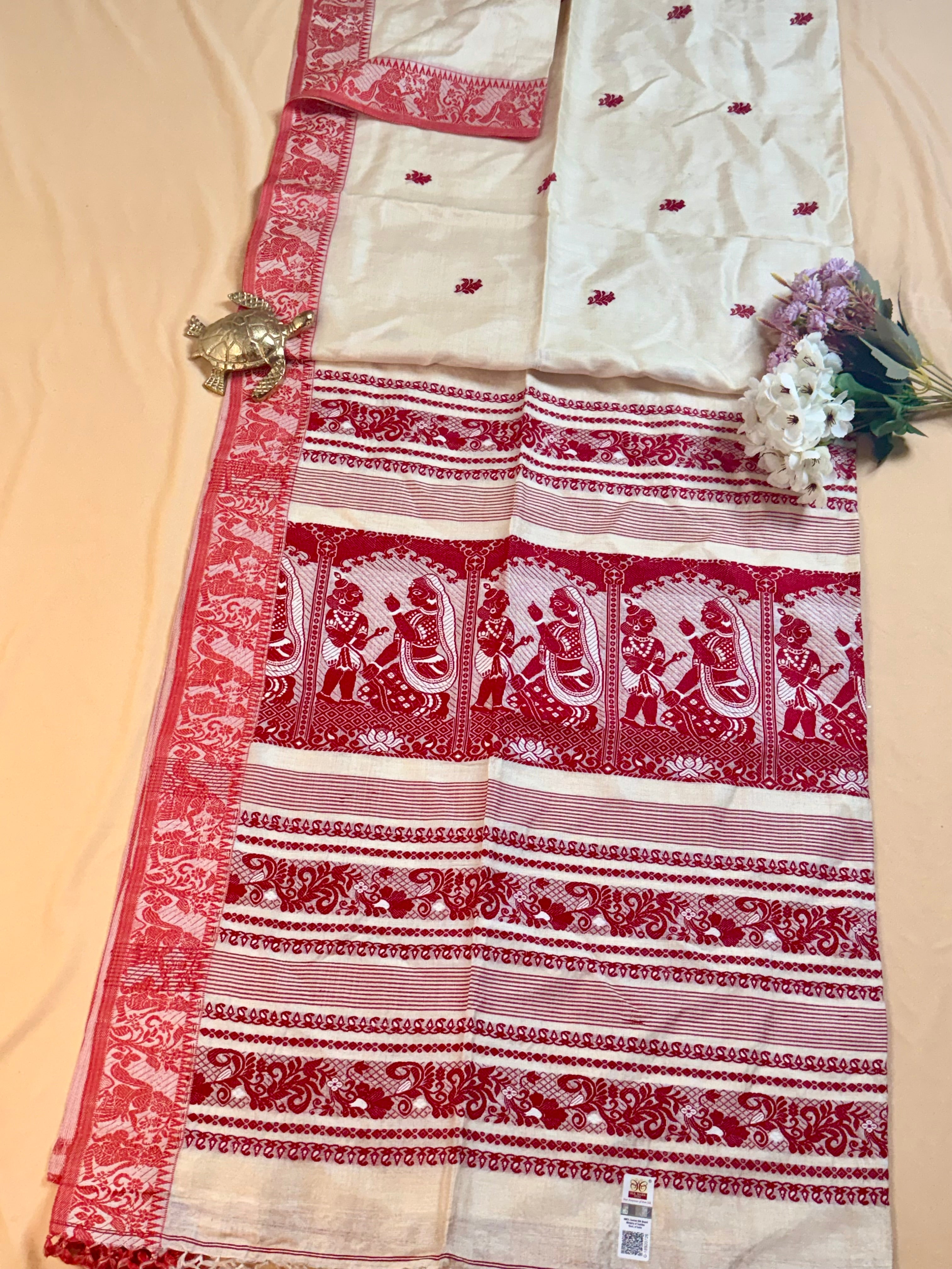 Silk Mark Certified Handloom Tussar Silk Saree with Baluchuri Work