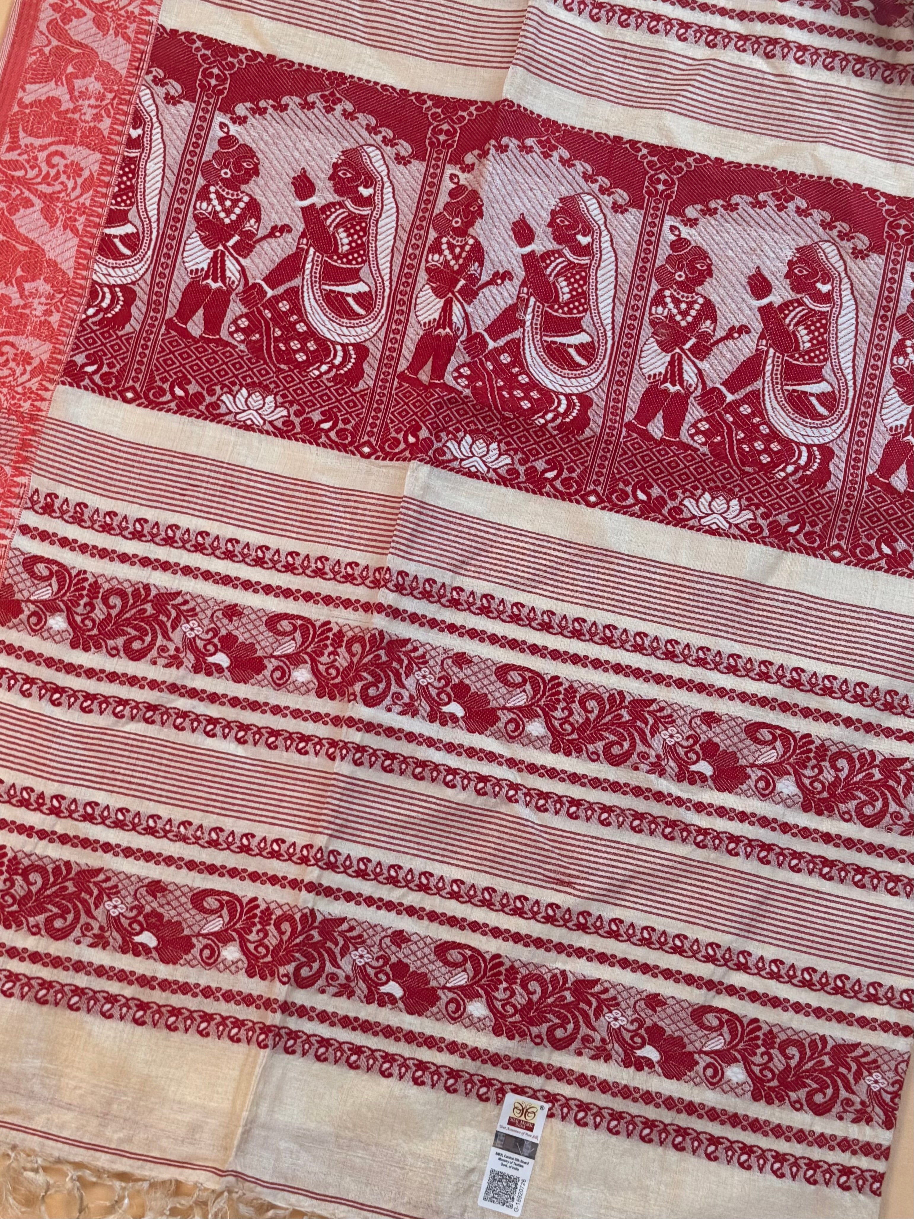 Silk Mark Certified Handloom Tussar Silk Saree with Baluchuri Work