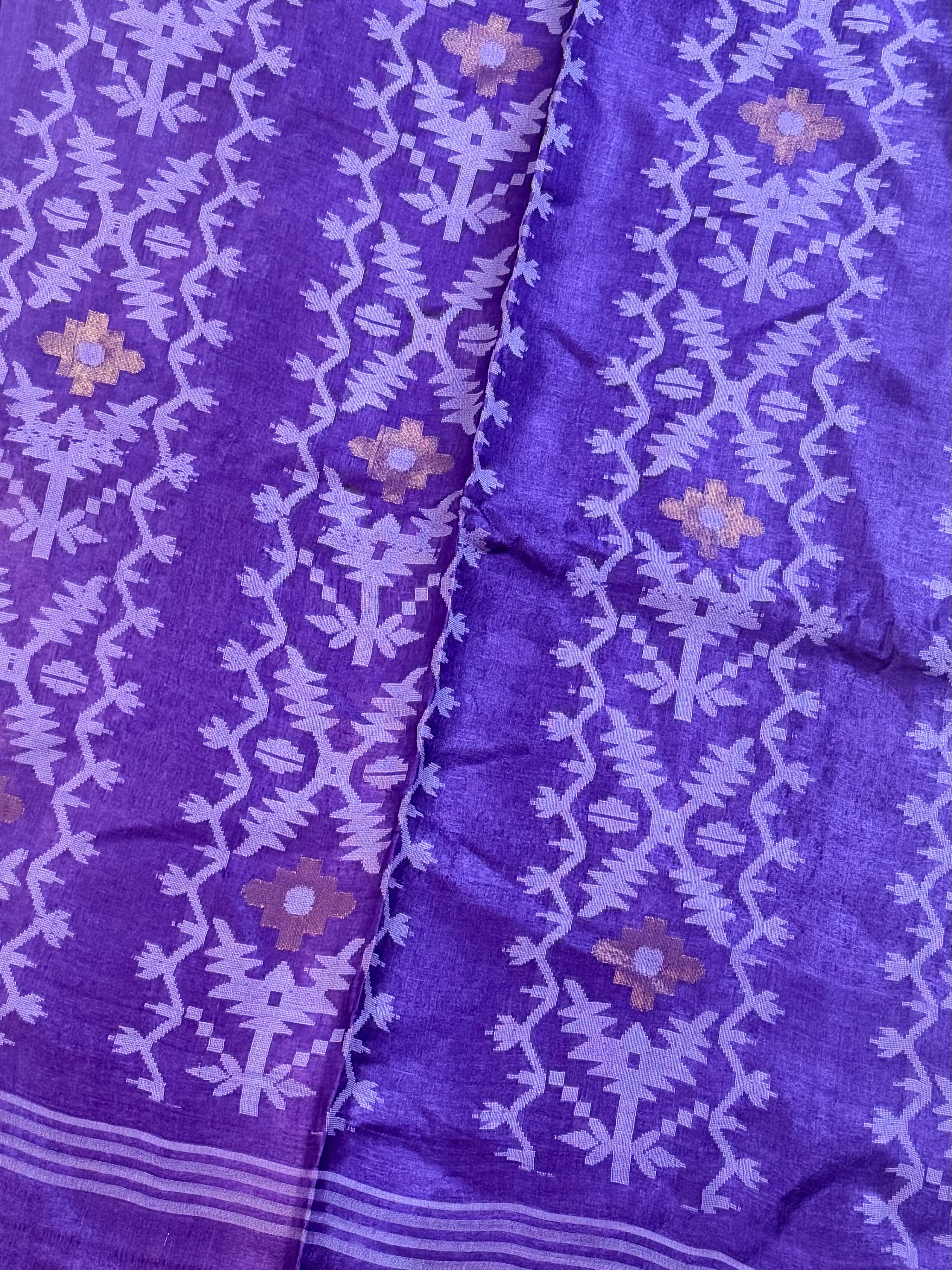 Silk Mark Certified Handloom Tussar Silk Saree with Jamdani Work