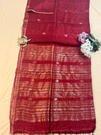 Silk Mark Certified Handloom Matka Silk Saree with Banarasi work