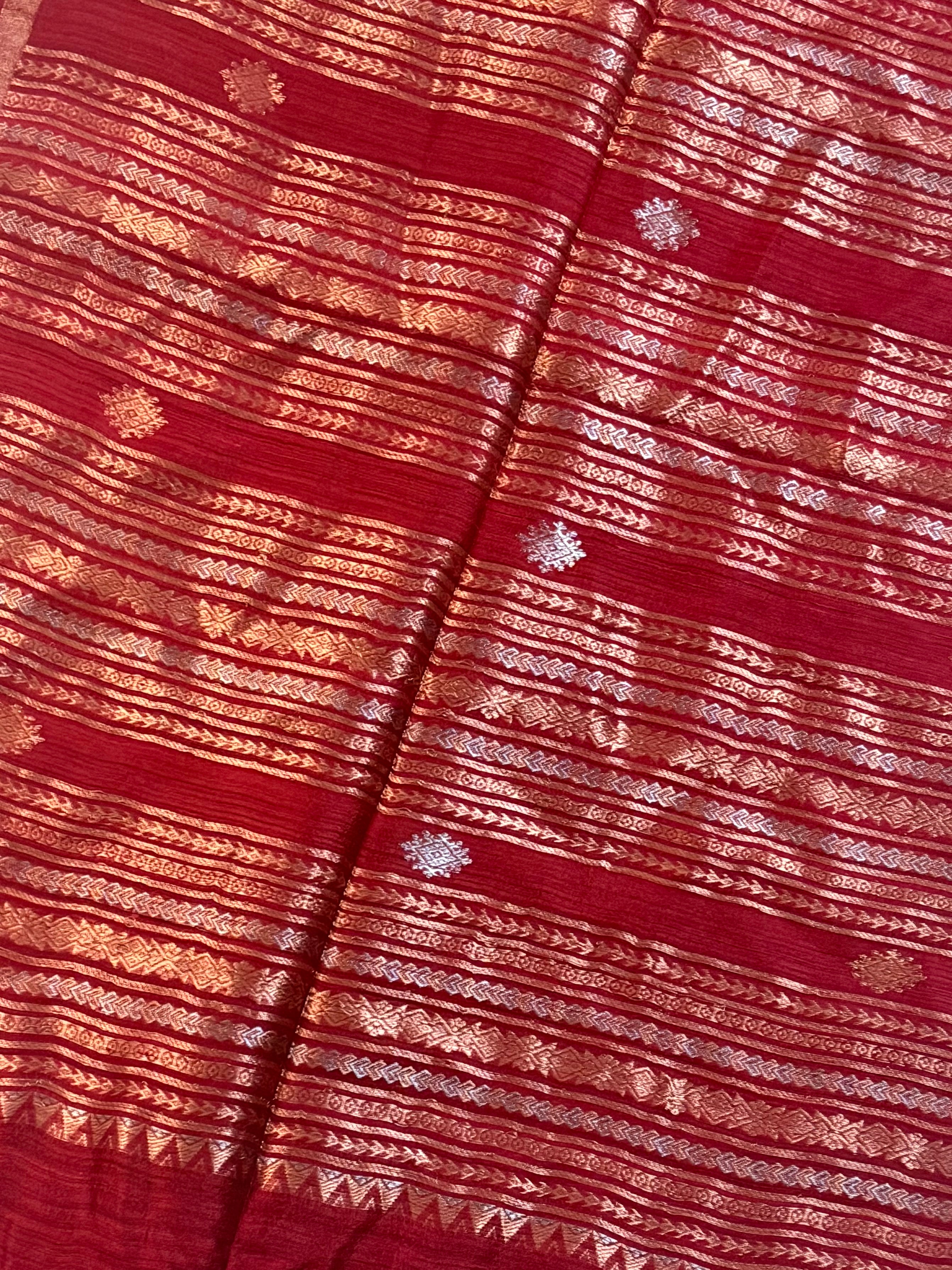 Silk Mark Certified Handloom Matka Silk Saree with Banarasi work