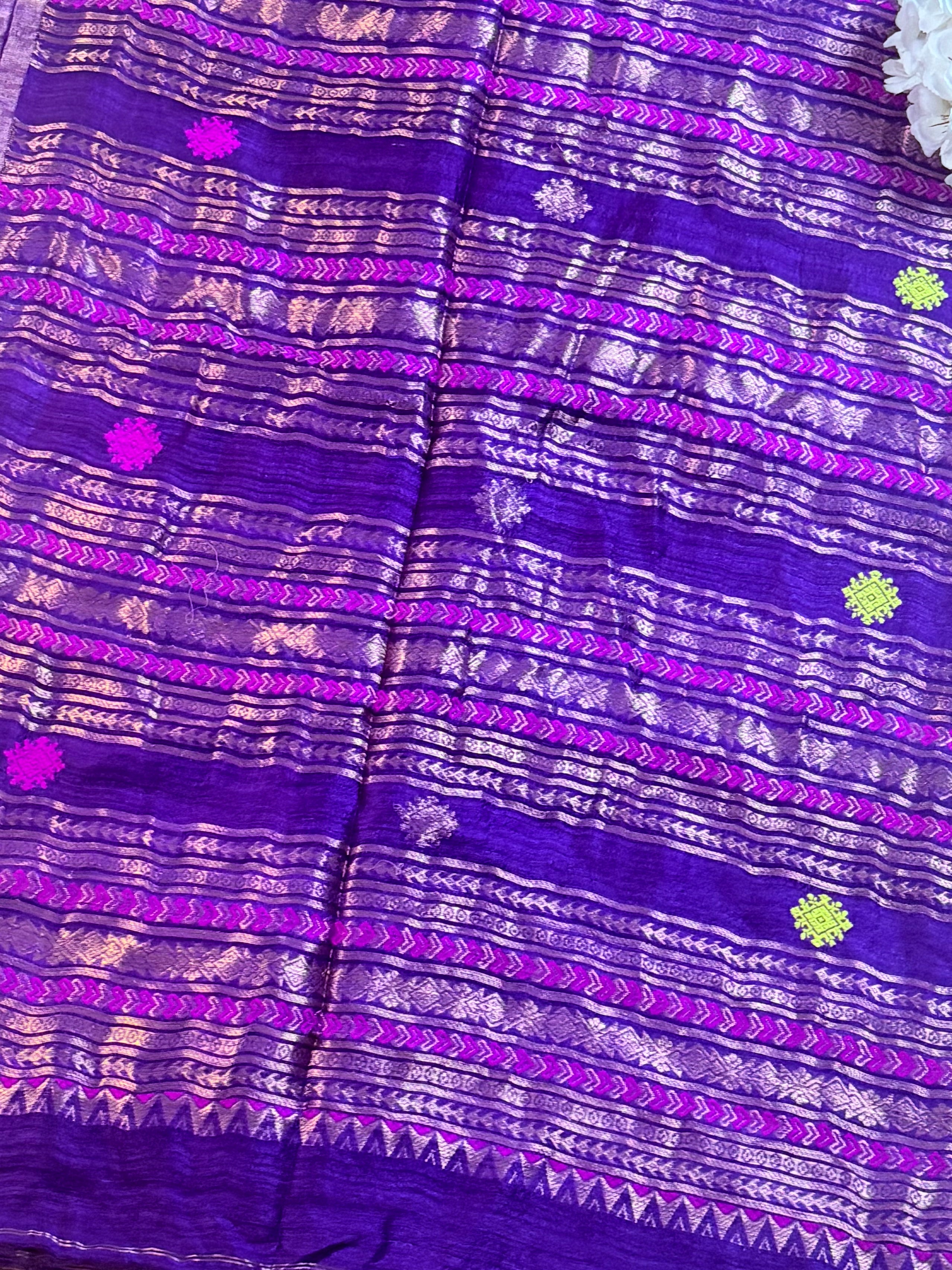 Silk Mark Certified Handloom Matka Silk Saree with Banarasi work