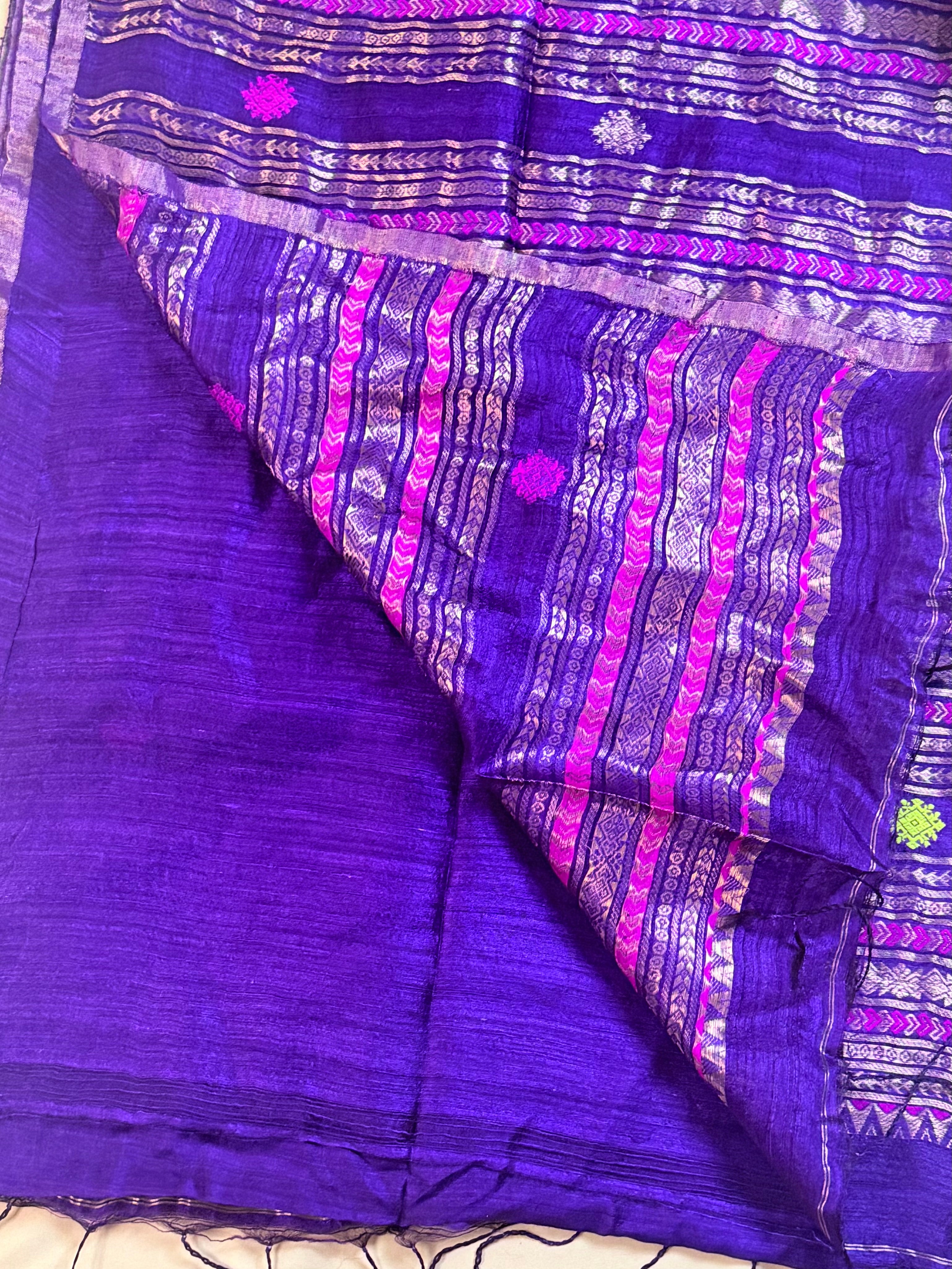 Silk Mark Certified Handloom Matka Silk Saree with Banarasi work