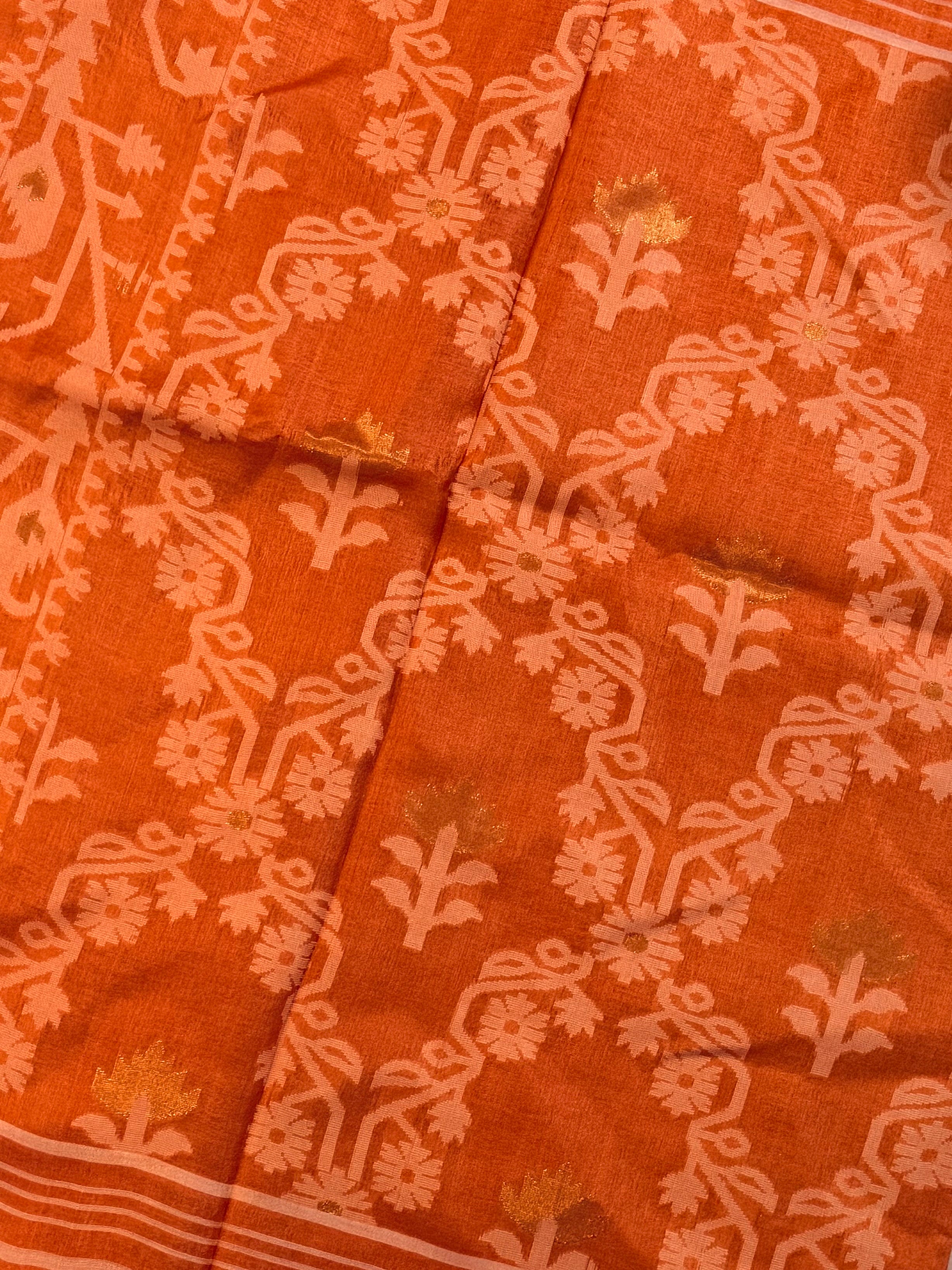 Silk Mark Certified Handloom Tussar Silk Saree with Jamdani Work