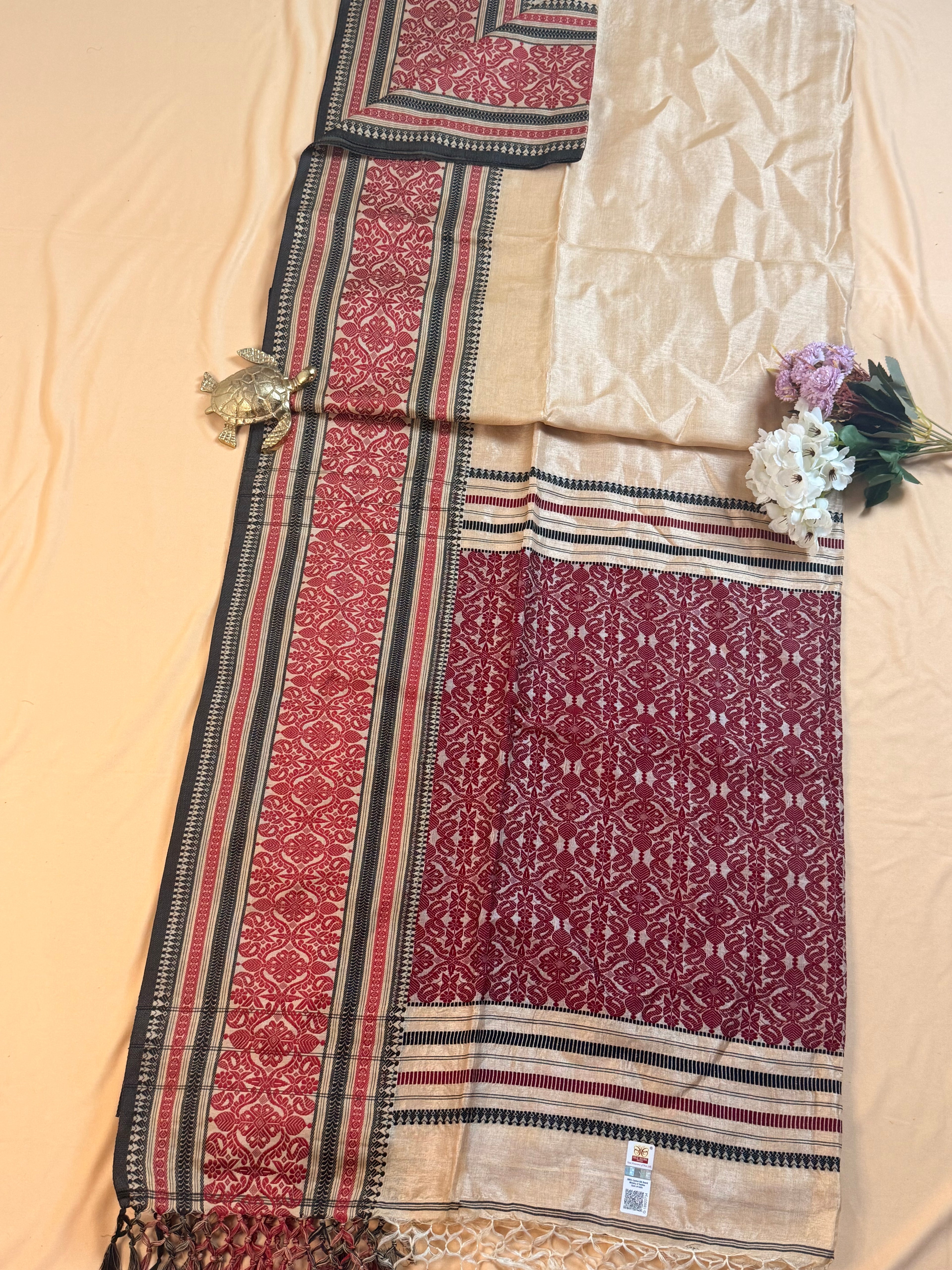 Pure Tussar Silk Jacquard border Saree