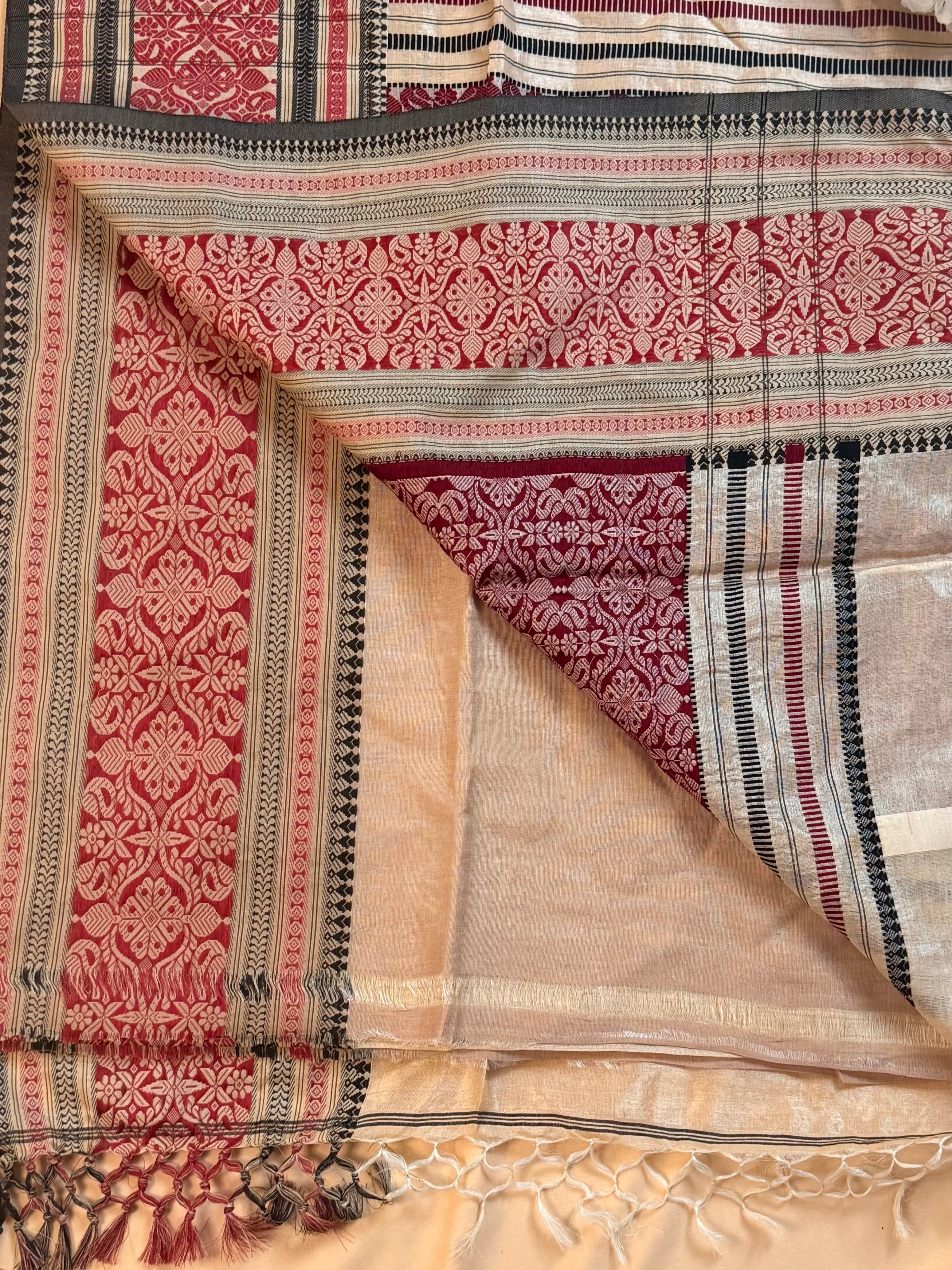 Pure Tussar Silk Jacquard border Saree