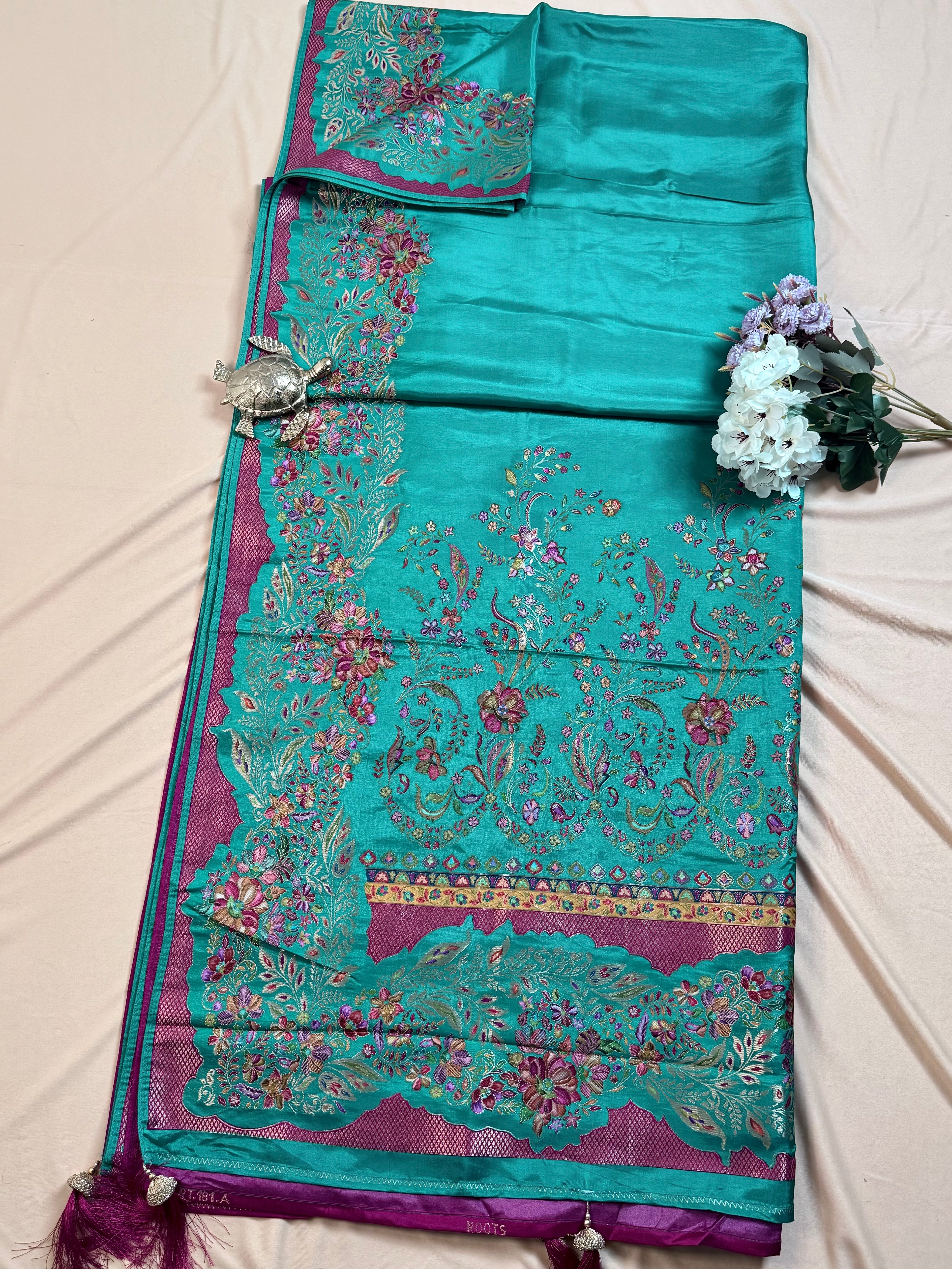 Exquisite Art Silk Saree with Pashmina Thread Weave