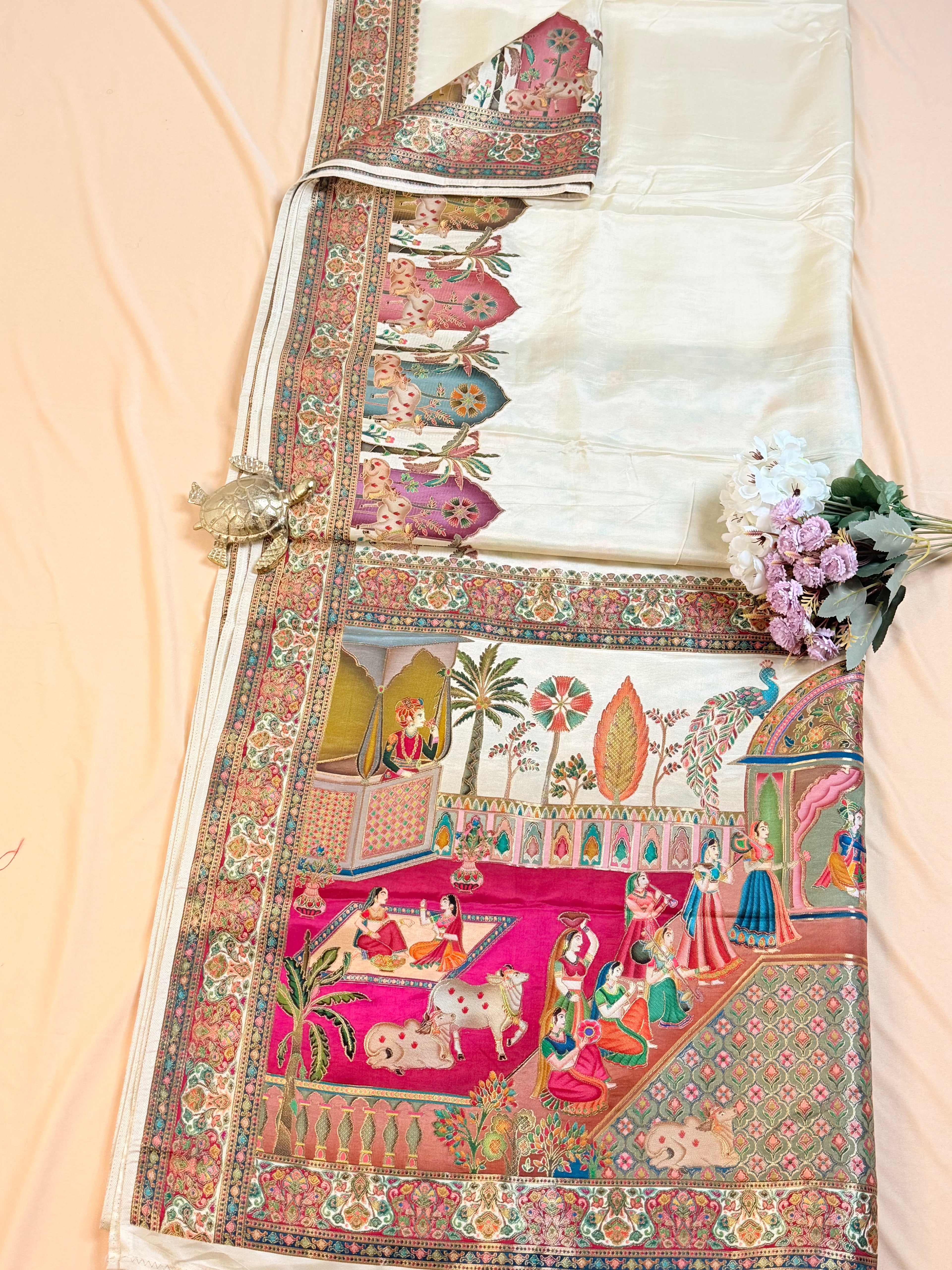 Exquisite Art Silk Saree with Pashmina Rajwadi Weave