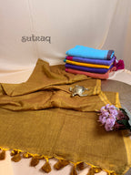 Pure Mul Plain Cotton Saree with Contrast Pallu